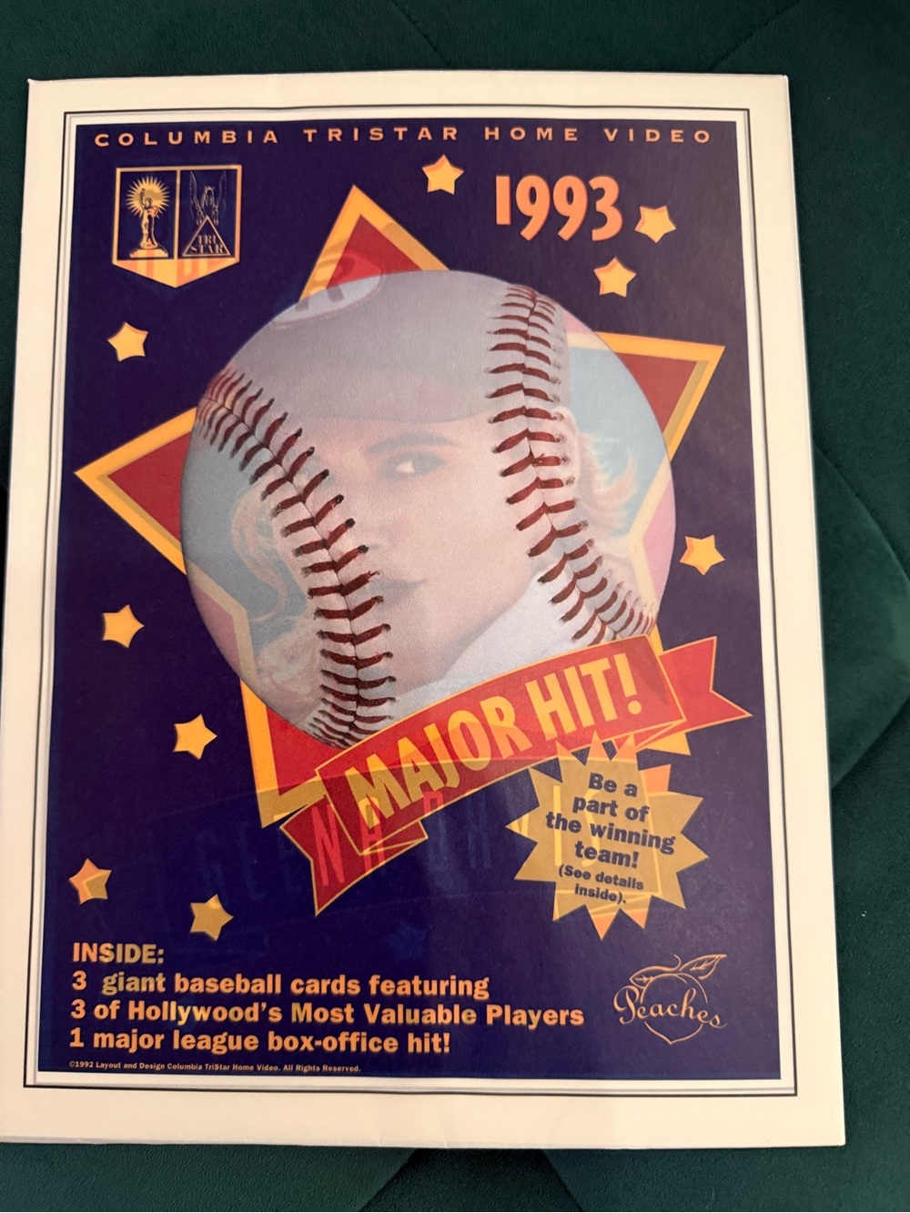 Columbia Tristar 1993 "A League of their own!" Poster - Blue & Gold